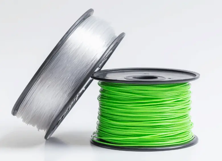 clear and green 3d printing plastic filament