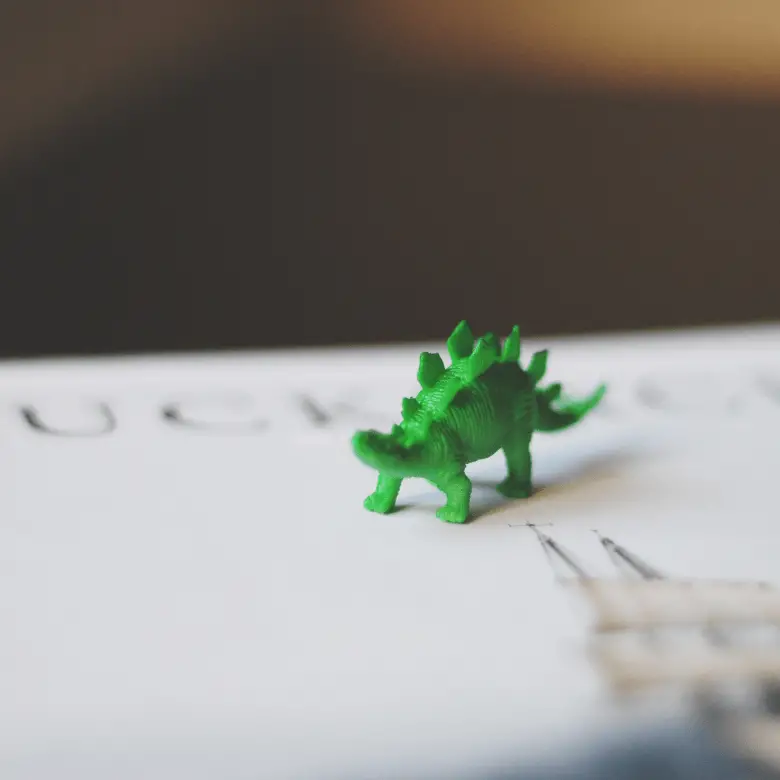 3D printed green Stegosaurus 