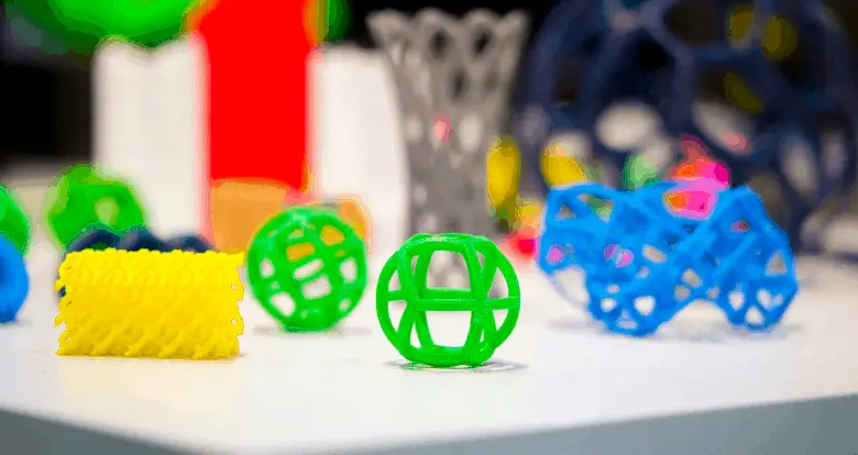 colorful 3d printed objects