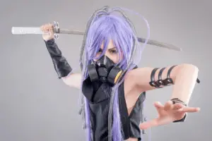 Cosplay ninja girl with sword