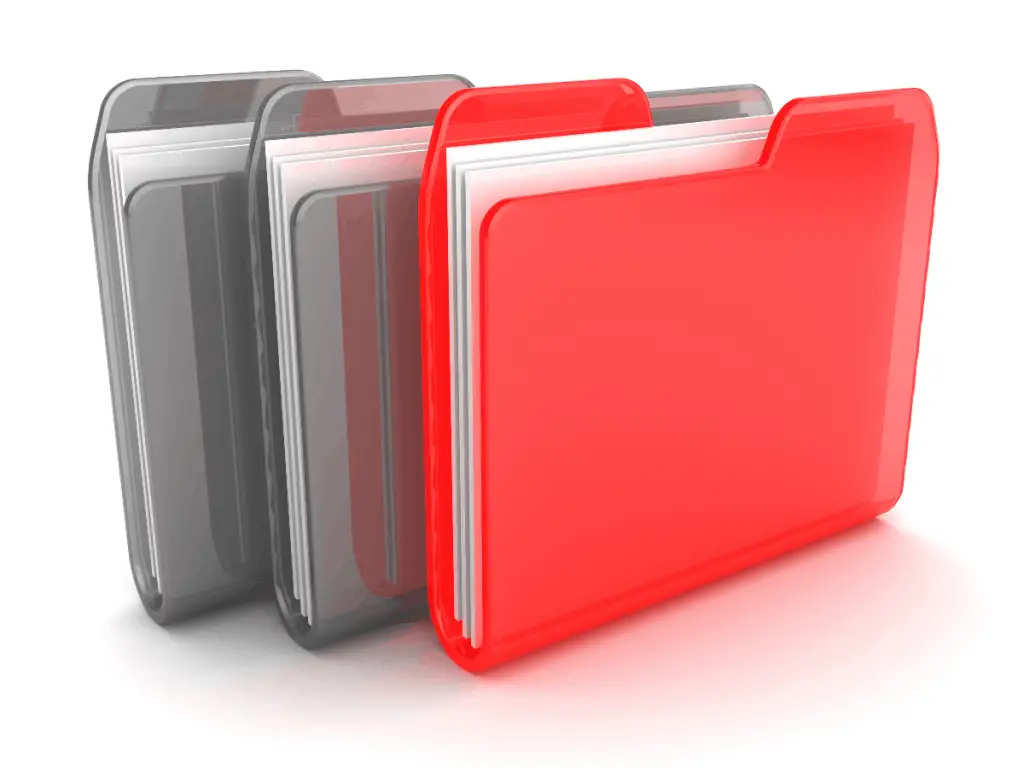 digital files two gray and one red