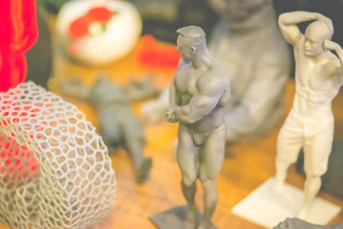 Resin 3D printed bodybuilder figurine